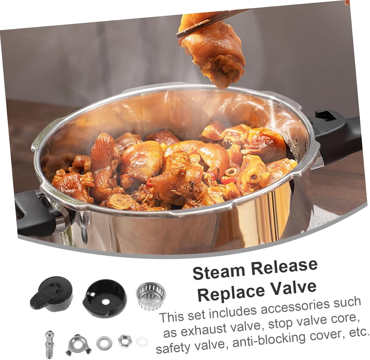Pressure Cooker Valve Accessories Exhaust Valve Set Steam Release Handle Replacement Parts Compatible