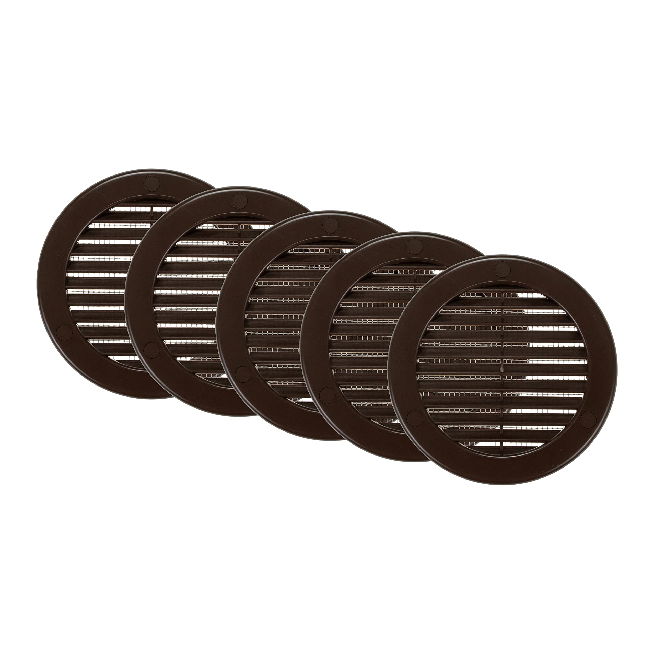 Buy Vent Systems 4'' Inch Brown Soffit Vent Cover Pack of 5 Round