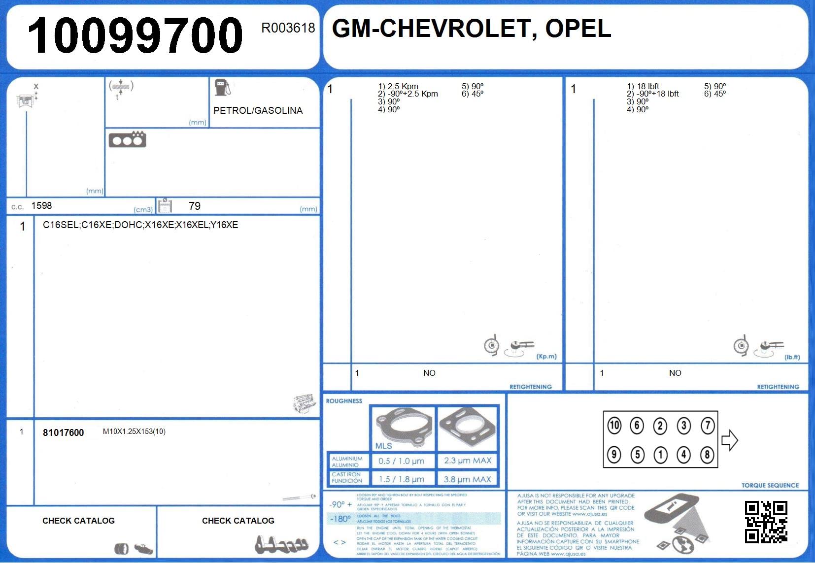 Ajusa 52175600 Kit Guarnizioni, Testata