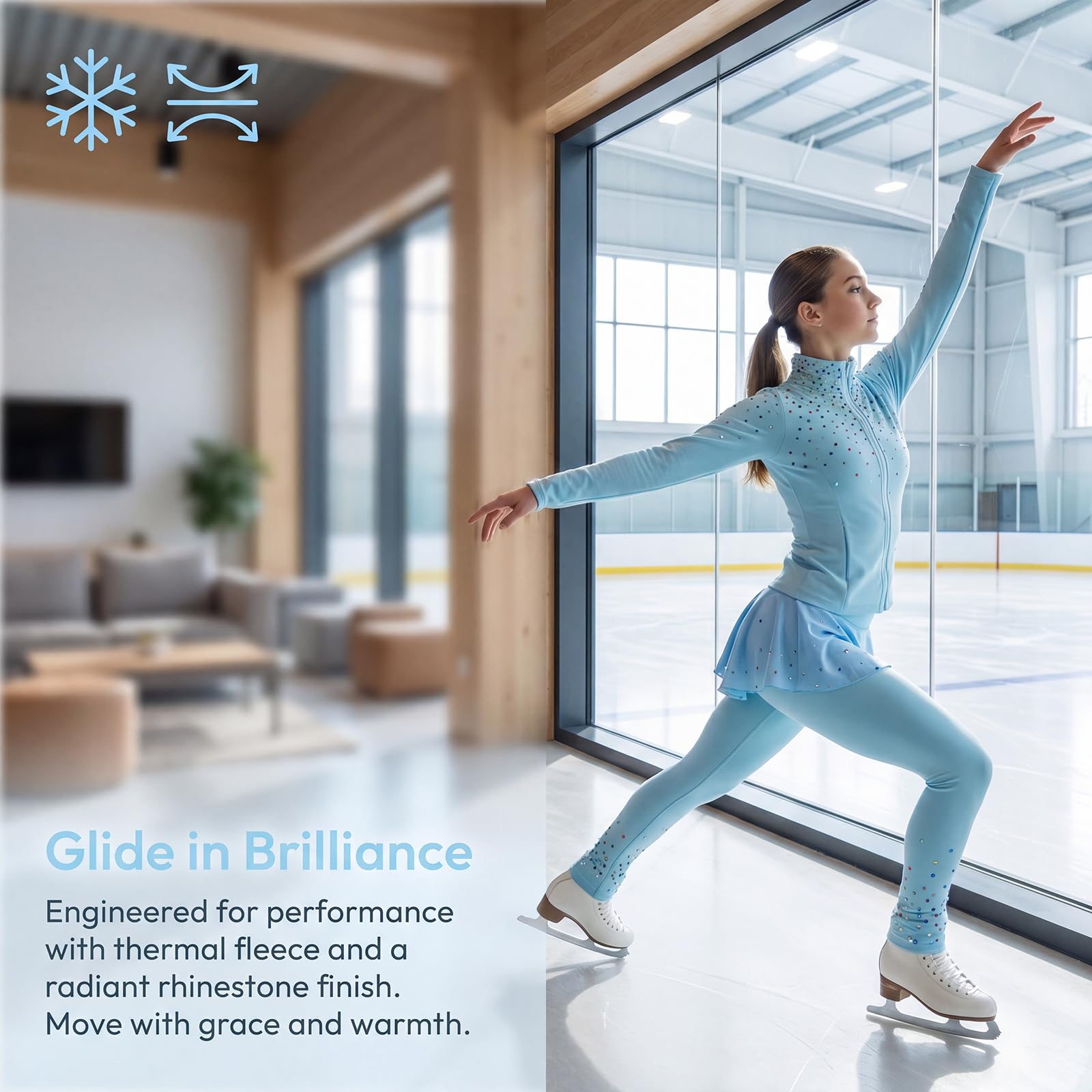 Combinaison d'entraînement de patinage artistique sur glace pour fille avec peluche diamant coloré de qualité supérieure pour jeunes patineurs