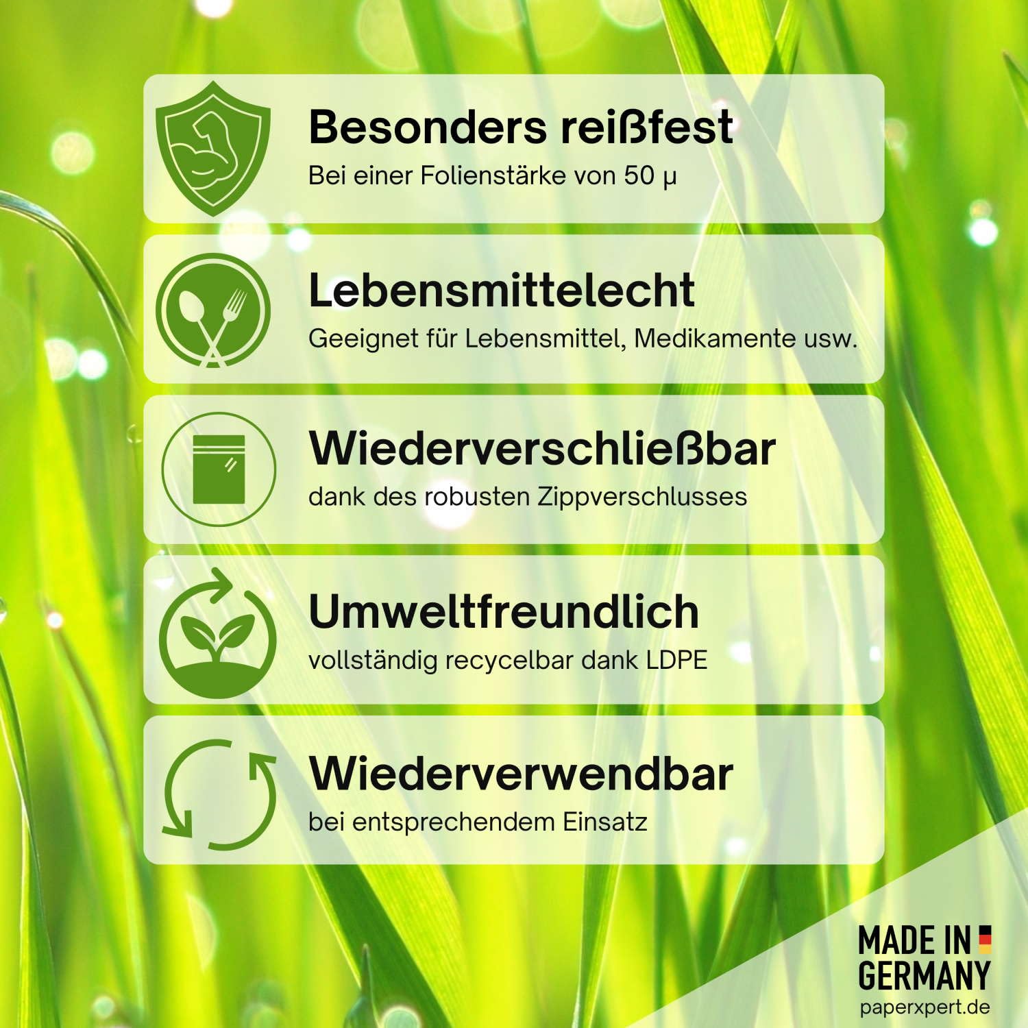 Druckverschlussbeutel 220x310 mm | 1000 Stück | transparent | universell einsetzbar | wiederverschließbar | lebensmittelecht | Premium Markenqualität – Made in Germany