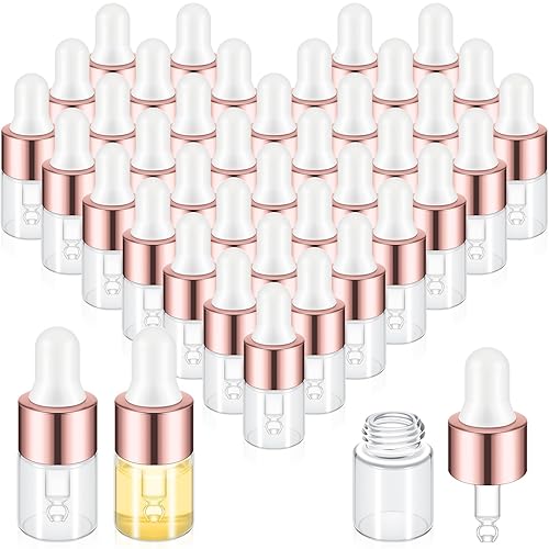 100 mini botellas de cristal con cuentagotas de aceite esencial transparente a granel, recipientes pequeños de vidrio para muestra, perfume,
