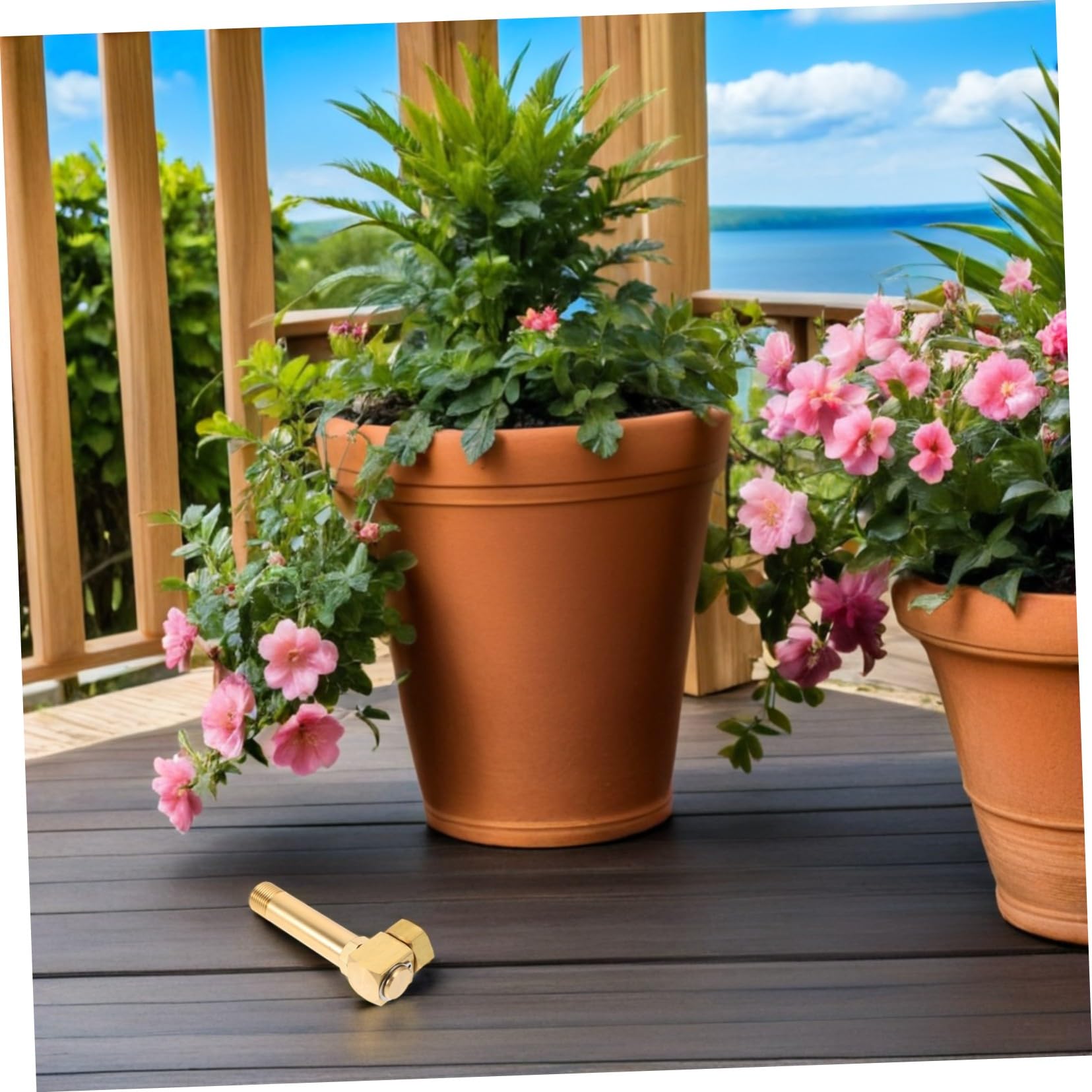 HANABASS Adattatore per Tubo da Giardino in Rame Connettore Girevole Antiruggine e Tenuta a Perdita per Irrigazione Esterna e Accessori per Tubi Oro
