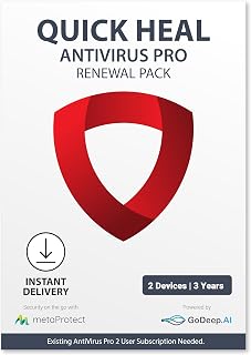 Quick Heal Antivirus Pro- Renewal Pack - 2 User, 3 Years (Single Key) (Instant Delivery)-Existing Quick Heal 2 User AV Pro... Price In India