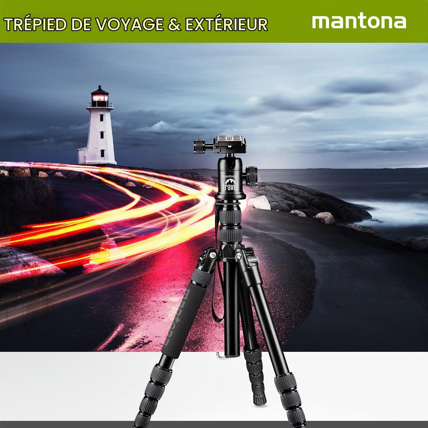 Mantona DSLM Travel Noir Trépied de Voyage
