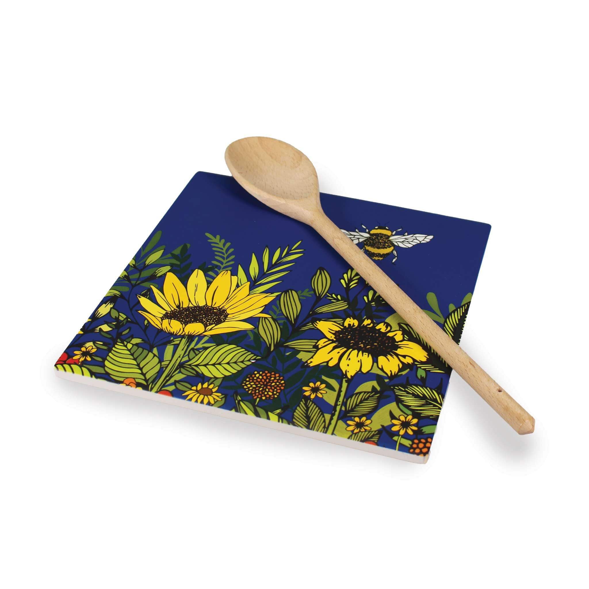 Half Moon Bay Natasha Kirby Wildflowers Grow Topfuntersetzer, Keramik, Steingut, hitzebeständig, mehrfarbig, 20,3 cm