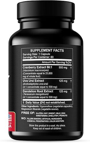 Miniatura 3 de Píldoras de extracto de arándano – Concentrado de fruta entera 50:1 súper fuerte equivale a 25,000 mg de arándanos frescos más diente de león y Uva