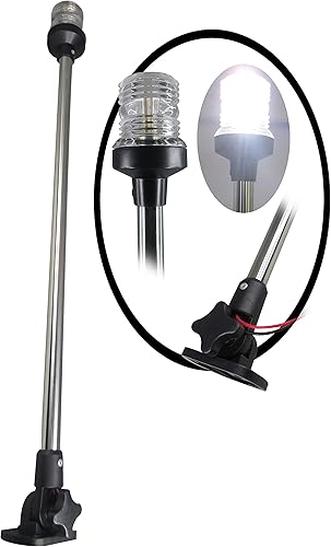 Pactrade Marine Luz de anclaje de navegación para yate, pontón de 12 V, 360 grados en toda la naturaleza, LED blanco, a prueba de salpicaduras,
