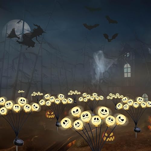 Miniatura 4 de Upgraded 2 Pack 16LED Christmas Decorations Outdoor Solar Swaying Firefly Lights, Waterproof Solar Nightmare Christmas Pathway Lights for Yard