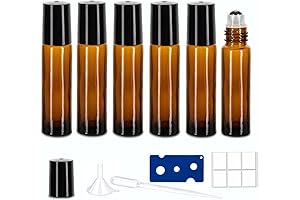 6 Pack Essential Oil Roller Bottles, 10ml Rollerball Bottles For Essential Oils