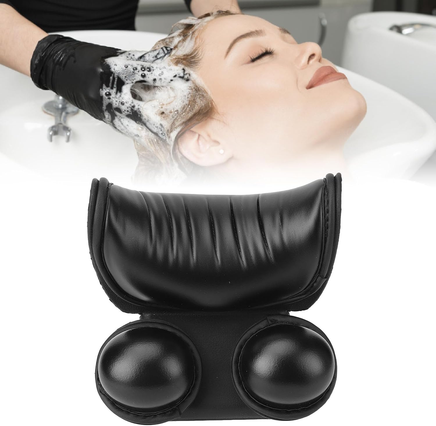 Sonew Salon Neck Rest Cushion, U Shape Ergonomic Shampoo Bowl Neck Pillow Soft Neck Rest for Wash Basin Hair Washing Tray