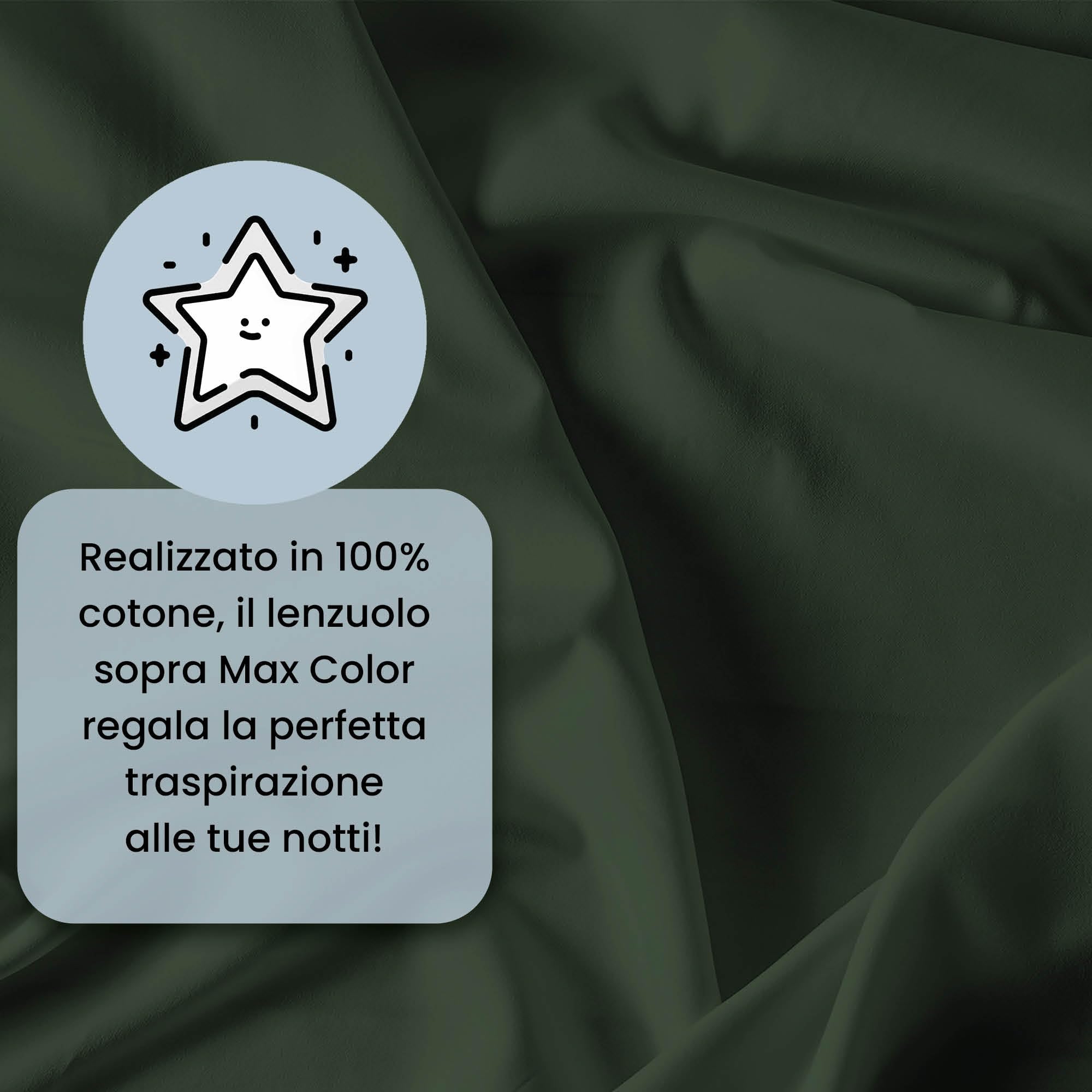 Lenzuolo Sopra MAX COLOR Matrimoniale Maxi 270x300 cm, 100% Cotone Made in Italy – Lenzuola Letto Matrimoniale Maxi in Tinta Unita - VERDE OLIVA
