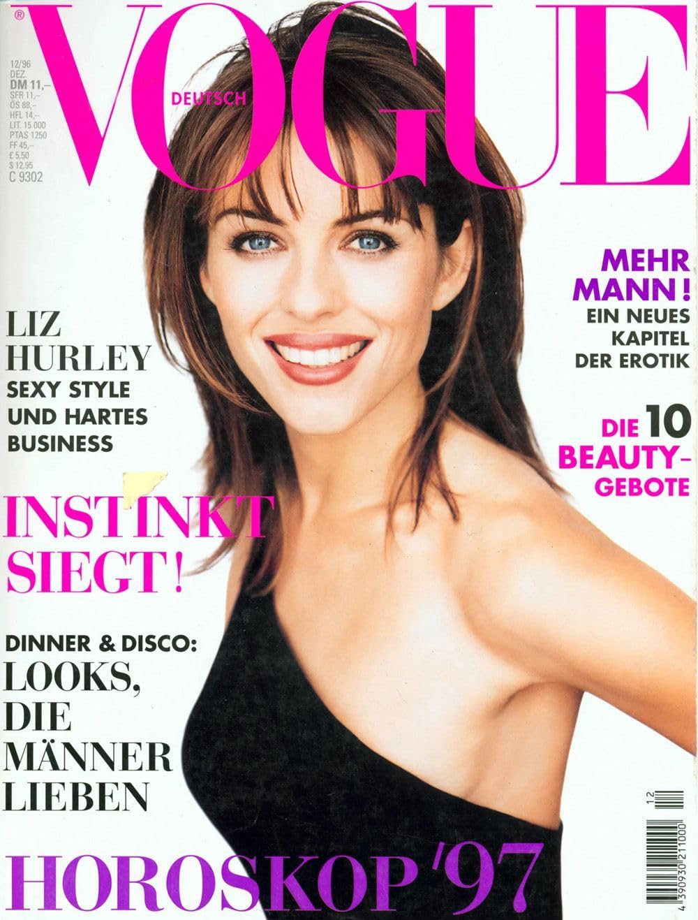 Vogue Magazin Deutschland 1996-12 Elizabeth Hurley Originalausgabe