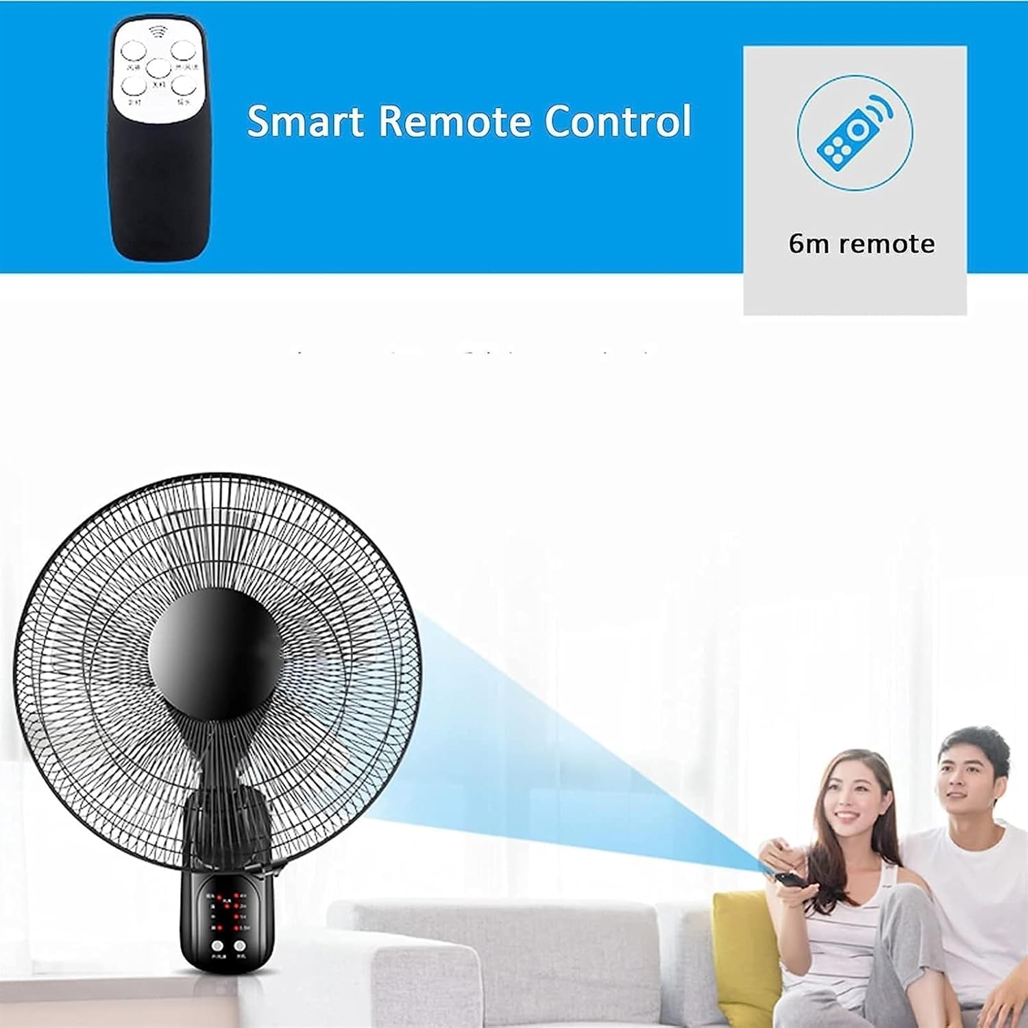 Ventilador De Pared, Ventilador Oscilante De Pared De 16", Ventilador Industrial De Pared Con Temporizador Y Control Remoto, Ventilador De Refrigeración Eléctrico Con 3 Velocidades Para El Hogar, La