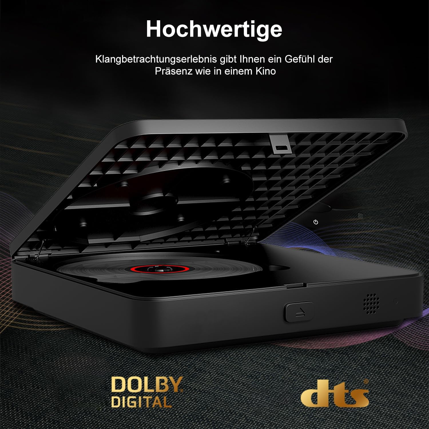 Full HD 1080P Blu Ray Disc Player mit Dolby Audio, Alle DVDs und Region B 2 Blu-Ray Filme Spielen, Unterstützung für Max 128G USB-Flash-Laufwerk + HDMI/AV-Ausgang + Eingebautes PAL/NTSC mit Kabeln