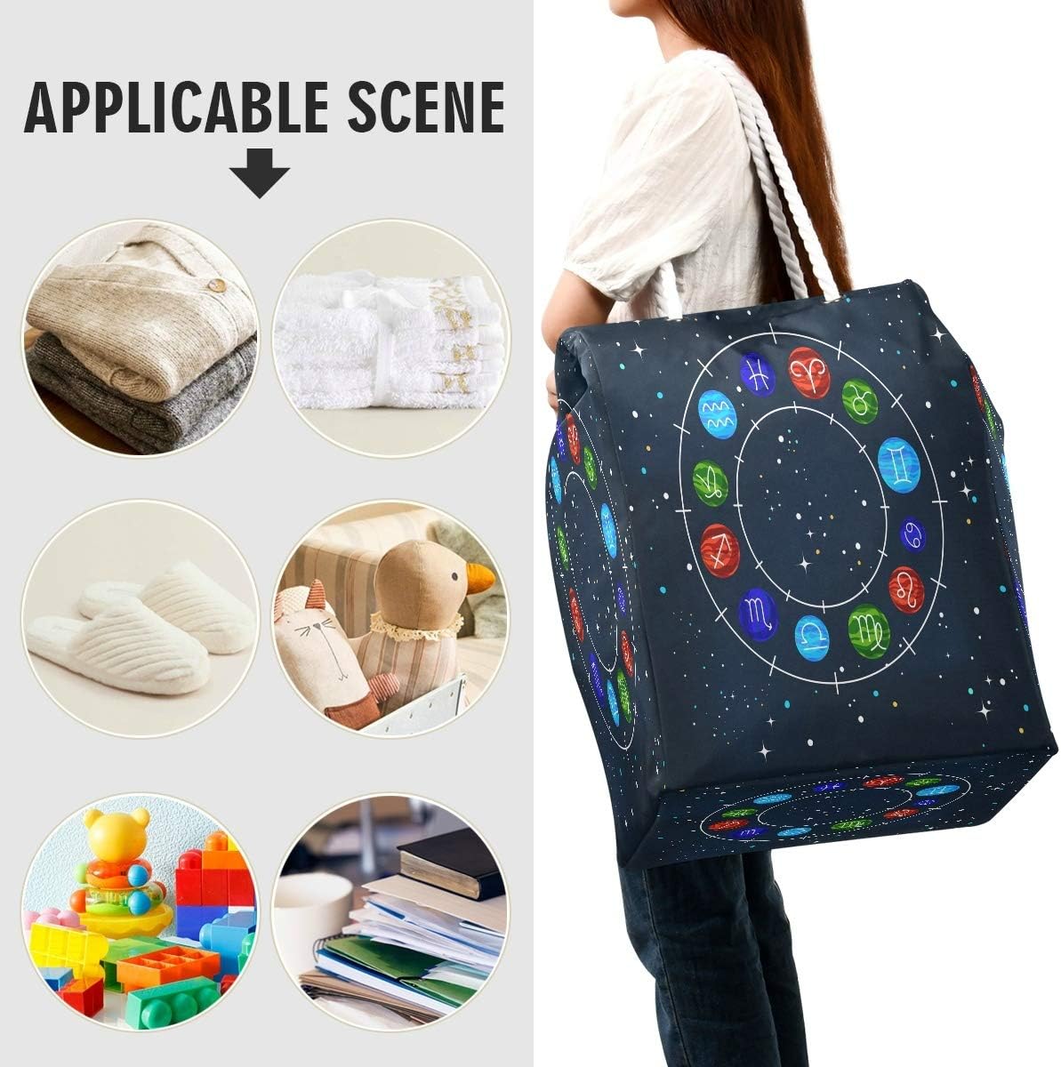 スペースゾディアックホイールボールランドリーハンパーバスケット大型折りたたみ式洗濯ビン折りたたみ式収納折りたたみ式衣類バッグランドリ