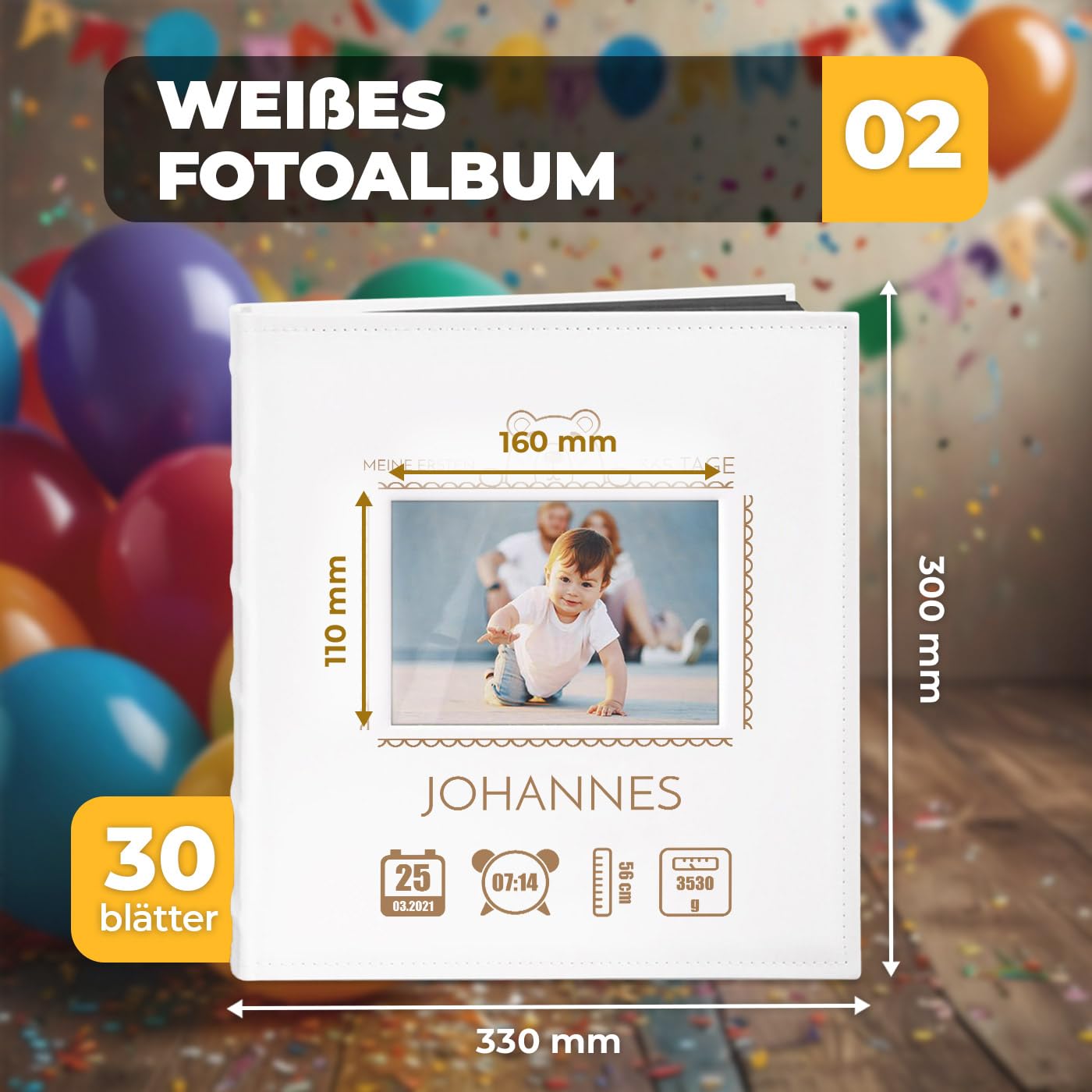 Maverton Fotoalbum Zum Selbstgestalten – Personalisierbar, Für 240 Fotos 10x15 Cm, Weißer Kunstledereinband
