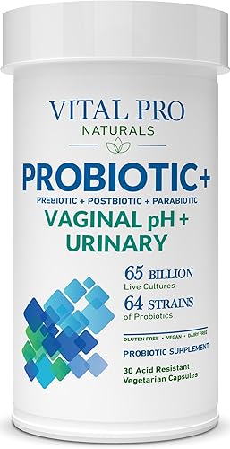 Vital Pro Naturals - Probióticos vaginales para pH y urinarios + prebióticos, postbióticos, parabióticos, suplemento 4 en 1 para mujeres, alta
