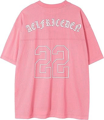 Aelfric Eden Mens Jersey Shirts Mesh Print Number Unisex Oversized Graphic Tees Short Sleeve Casual T Shirt Y2k Tops