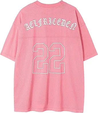 Aelfric Eden Mens Jersey Shirts Mesh Print Number Unisex Oversized Graphic Tees Short Sleeve Casual T Shirt Y2k Tops