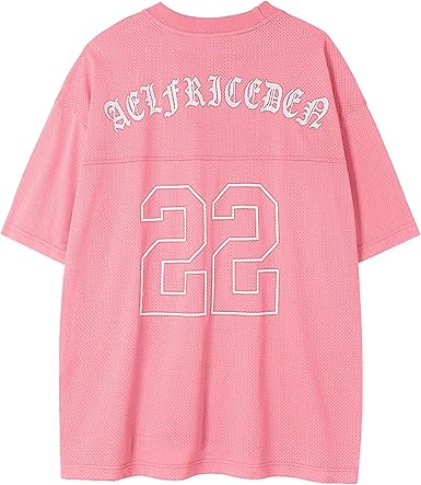 Aelfric Eden Mens Jersey Shirts Mesh Print Number Unisex Oversized Graphic Tees Short Sleeve Casual T Shirt Y2k Tops