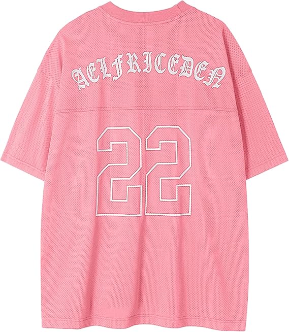 Aelfric Eden Mens Jersey Shirts Mesh Print Number Unisex Oversized Graphic Tees Short Sleeve Casual T Shirt Y2k Tops
