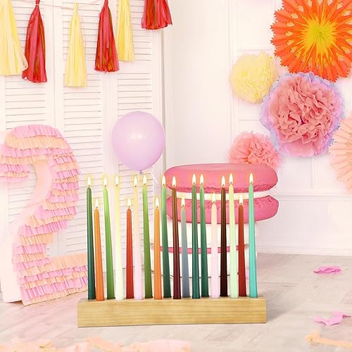 Miniatura 3 de Mumufy Portavelas cónicos de madera de 18 pulgadas de largo para fiesta de cumpleaños, centro de mesa, centro de mesa, portavelas de madera gigante,