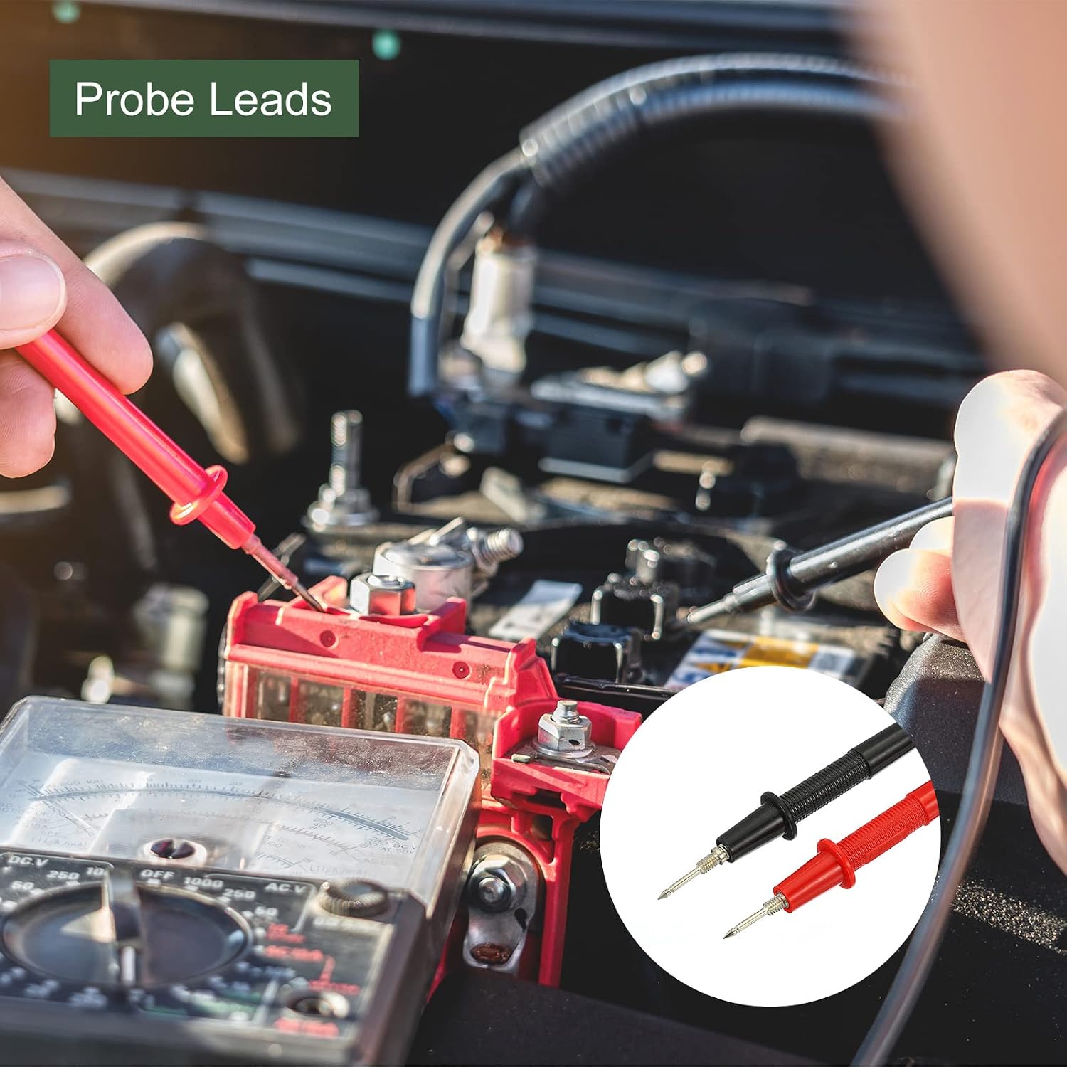 YOKIVE 2 Pcs Test Leads, Multimeter Probe Cable with Banana Plug | Testing Electronic Components, Great for Electronic Work (Red, Black, 1000V, 10A, 82Cm)
