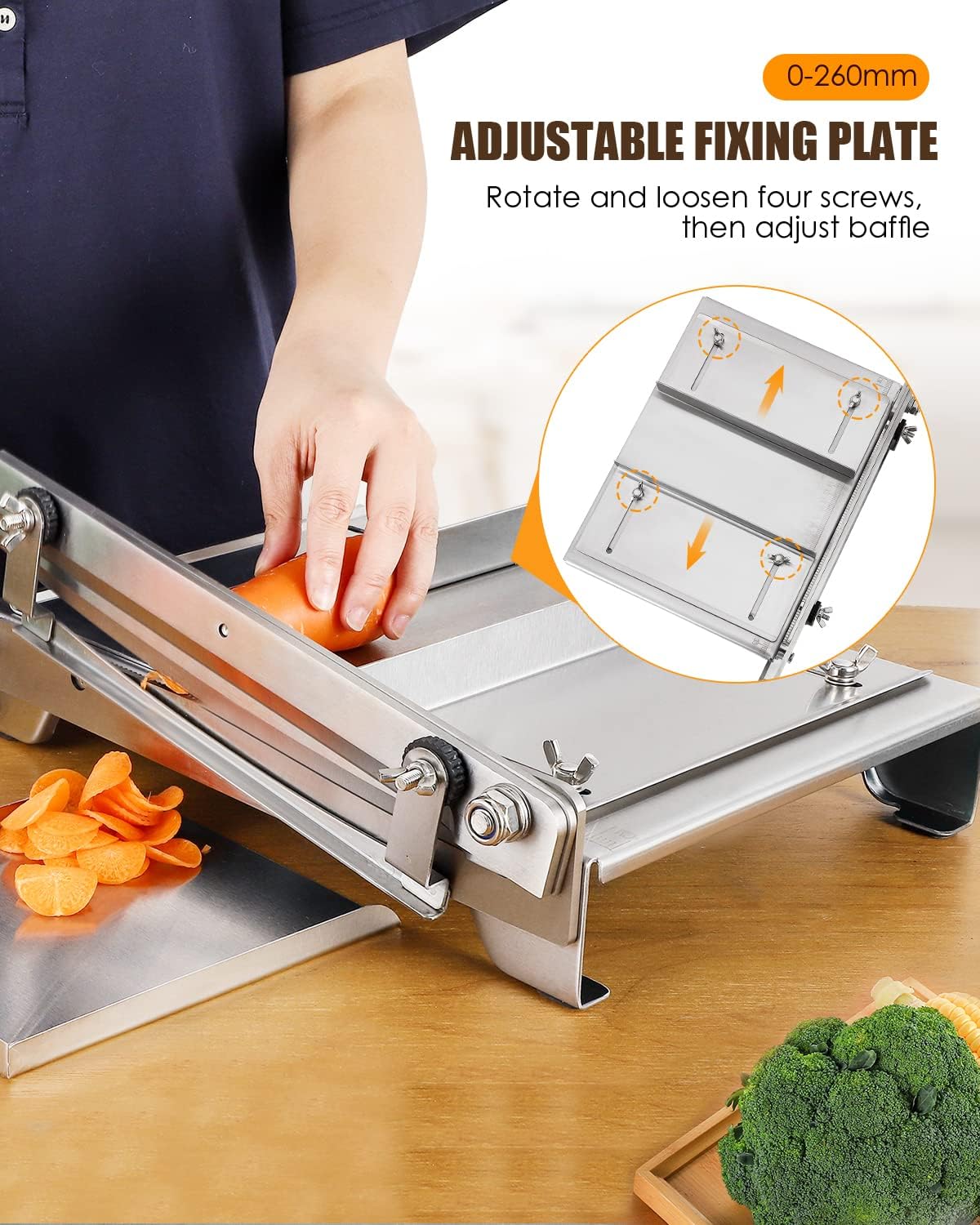 CGOLDENWALL 2 BLADES Manual Ribs Meat Chopper Slicer Stainless Steel Hard Bone Cutter Beef Mutton Household Vegetable Food Slicer Slicing Machine for Whole Chicken Rib Spine