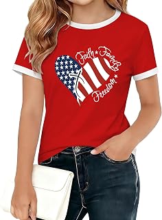 American Flag Shirts for Kid Boys Girls 4th of July Tshirts USA Print Patriot Outfit Short Sleeve 5-14 Years