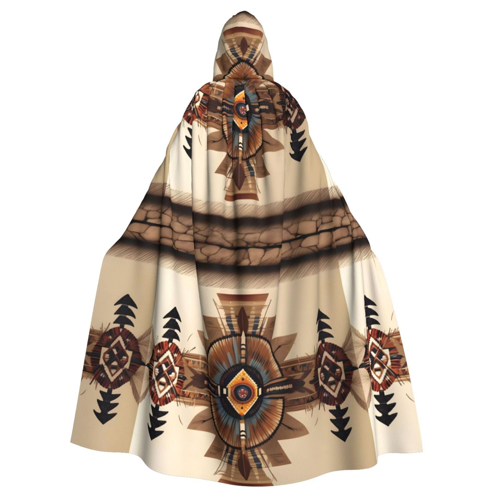 Chaqueta larga con capucha para adulto estilo nativo americano 8