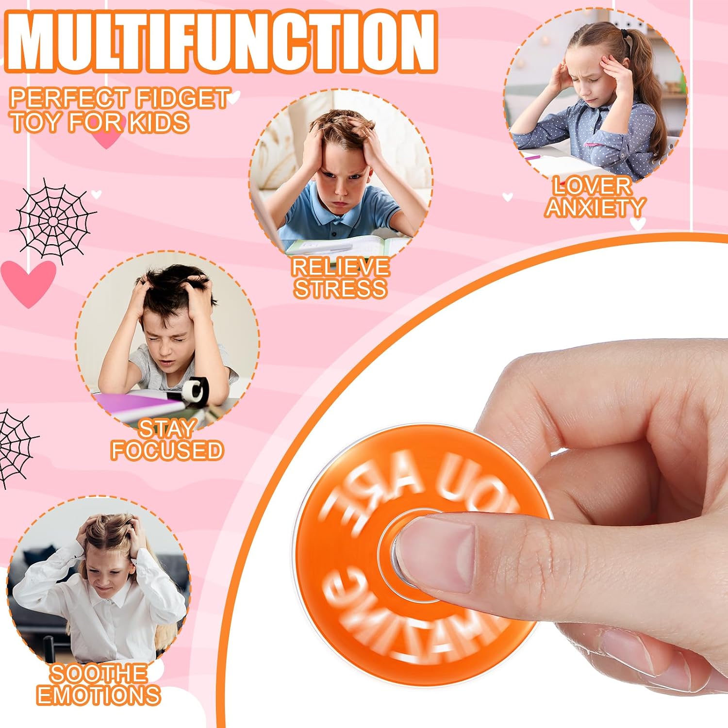 Sotiff 24 Pcs Motivational Quote Class Prizes, Mini Fidget Spinners Bulk image 4