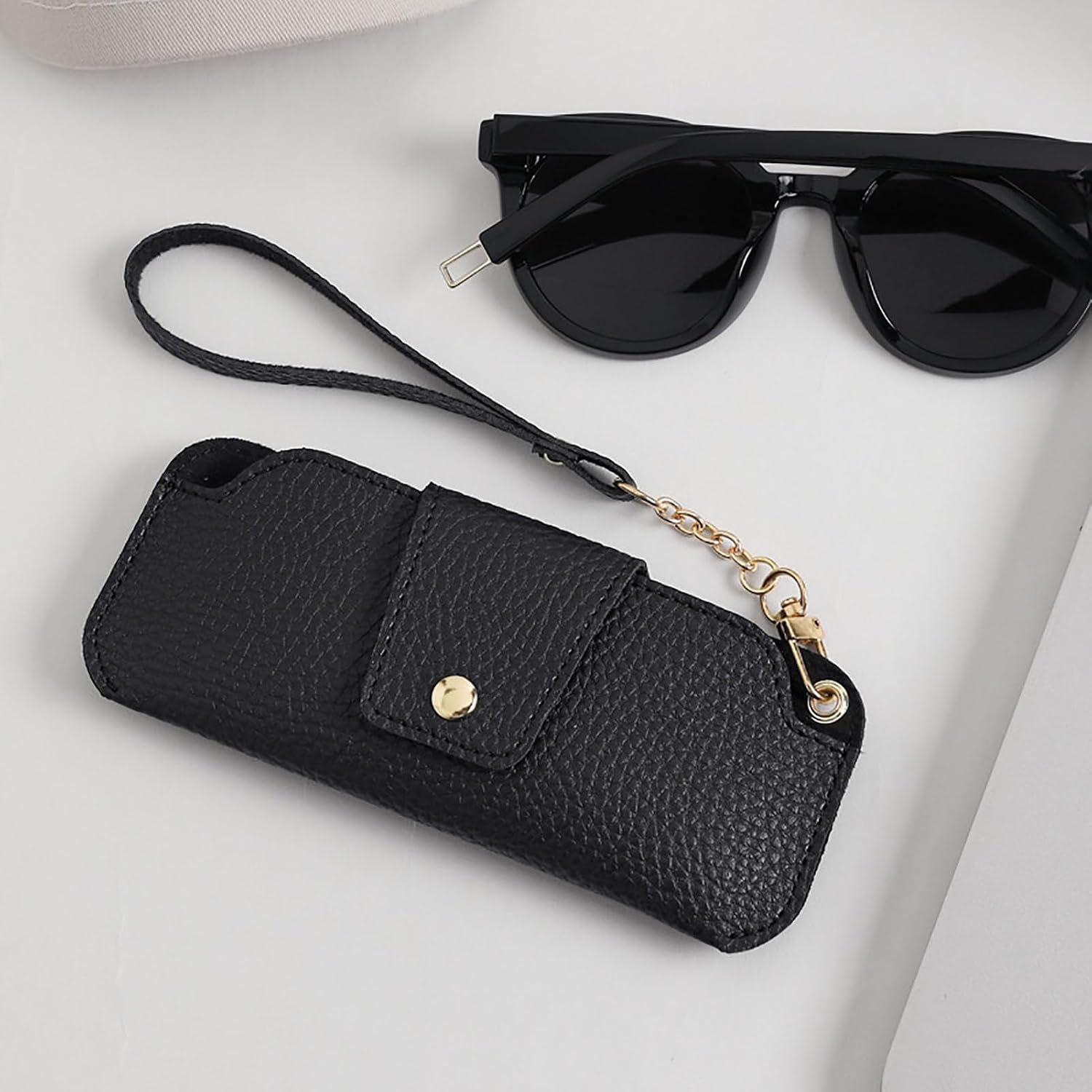 5pcs Leather Glasses Case, Ultra Slim Sunglasses Case, Spectacle Cases, Fits Most Eyeglasses & Sun Glasses, Minimalist Slim Design for Men & Women