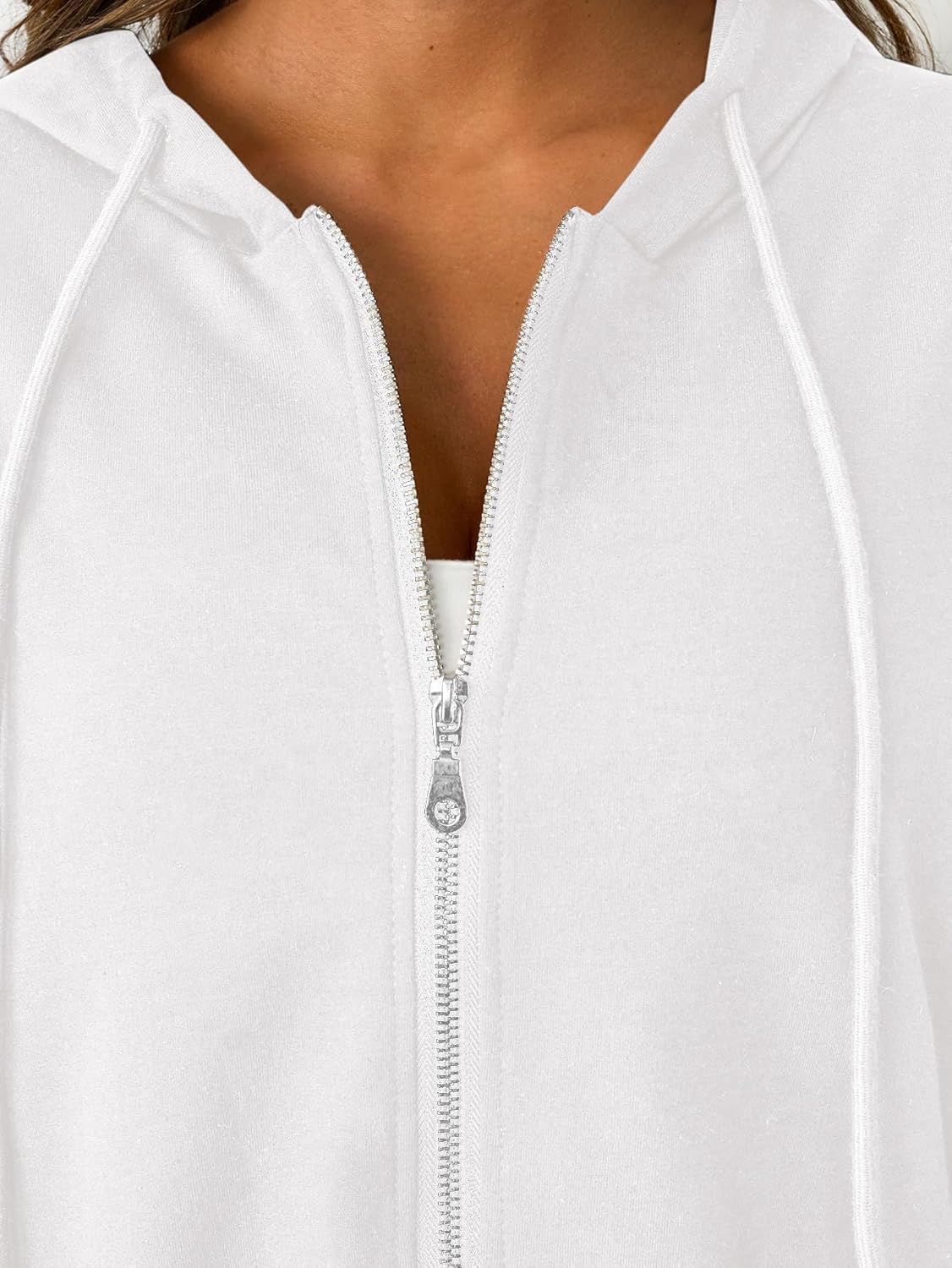 SOFIA'S CHOICE Cropped Zip Up Hoodie Women Long Sleeve Crop Sweatshirts Jackets - Image 5