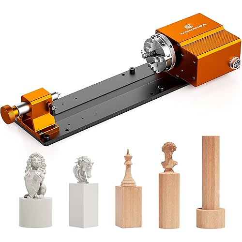 CNC Router Engraving Machine with 4th Axis Rotation Belt reduction ratio: 1:4 (18:72), chuck diameter range 0.157 in – 2.480 in, and maximum machining length 7.480 in