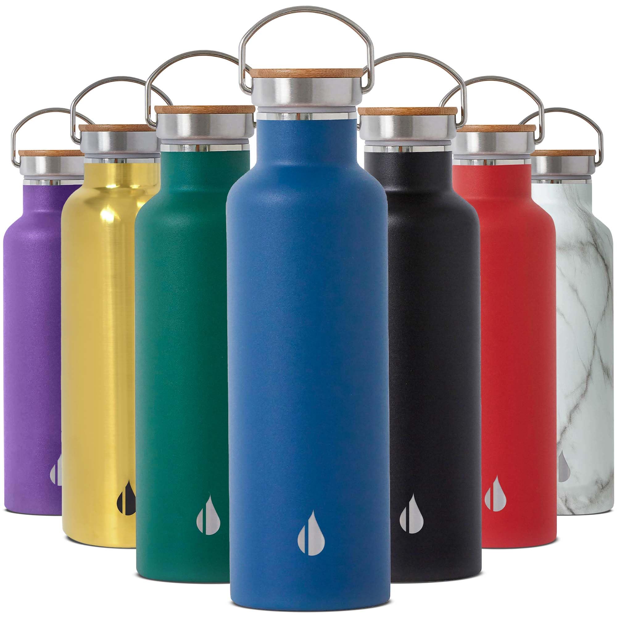 Elemental Classic Stainless Steel Water Bottle - 25oz Leak Proof Double Wall Insulated Water Bottle for Travel, Gym, Sports and Hydration - Thermos