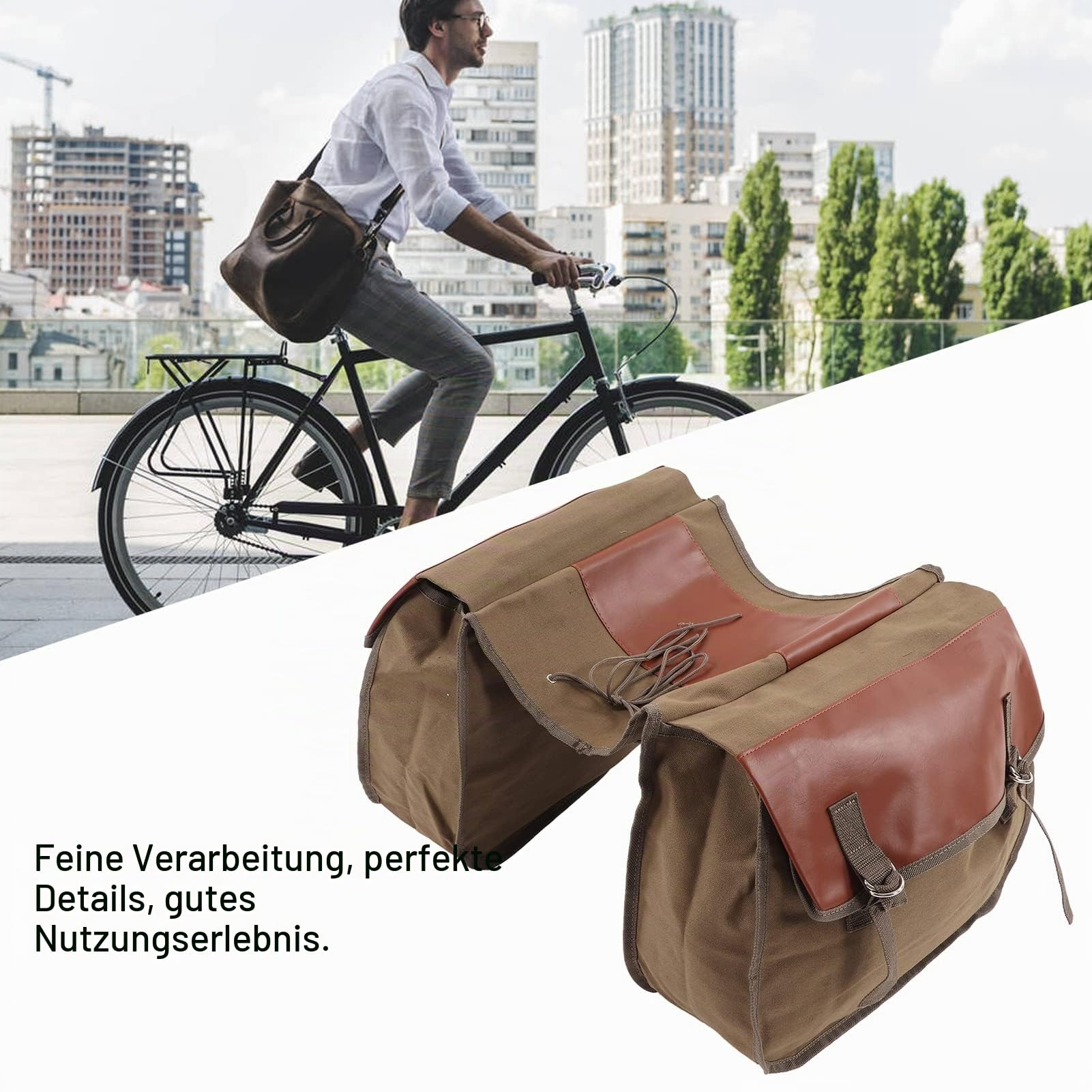 fahrradtasche ebay BOROCO für Gepäckträger,Canvas und Leder Doppelt Gepäckträgertasche,Wasserdicht Tragbar Fahrrad Hinten Sitz Tasche,Große Kapazität Taschen für Mountainbike (Khaki) Sport & Freizeit Scoot and Ride Helm motor:yamaha Farbe:blau (vergissmeinnichtblau metallic)