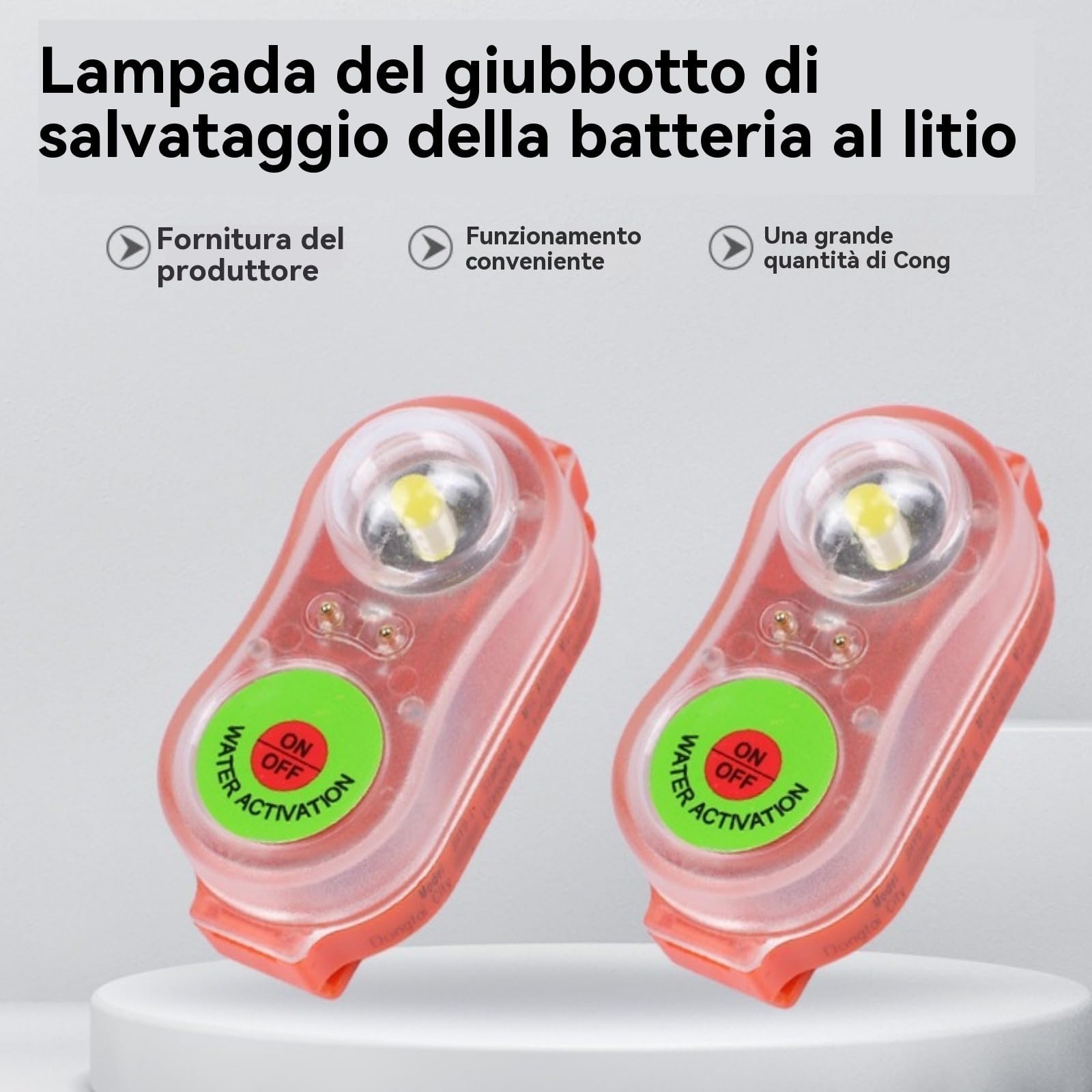 Generico 4 giubbotti di salvataggio, luci a LED, giubbotti di salvataggio lampeggianti per la sopravvivenza in acqua di emergenza