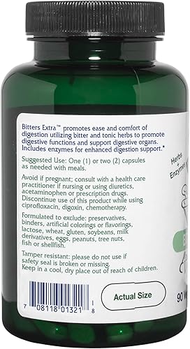 Miniatura 3 de Vitanica Bitters Extra, soporte para la digestión, vegano, 90 cápsulas