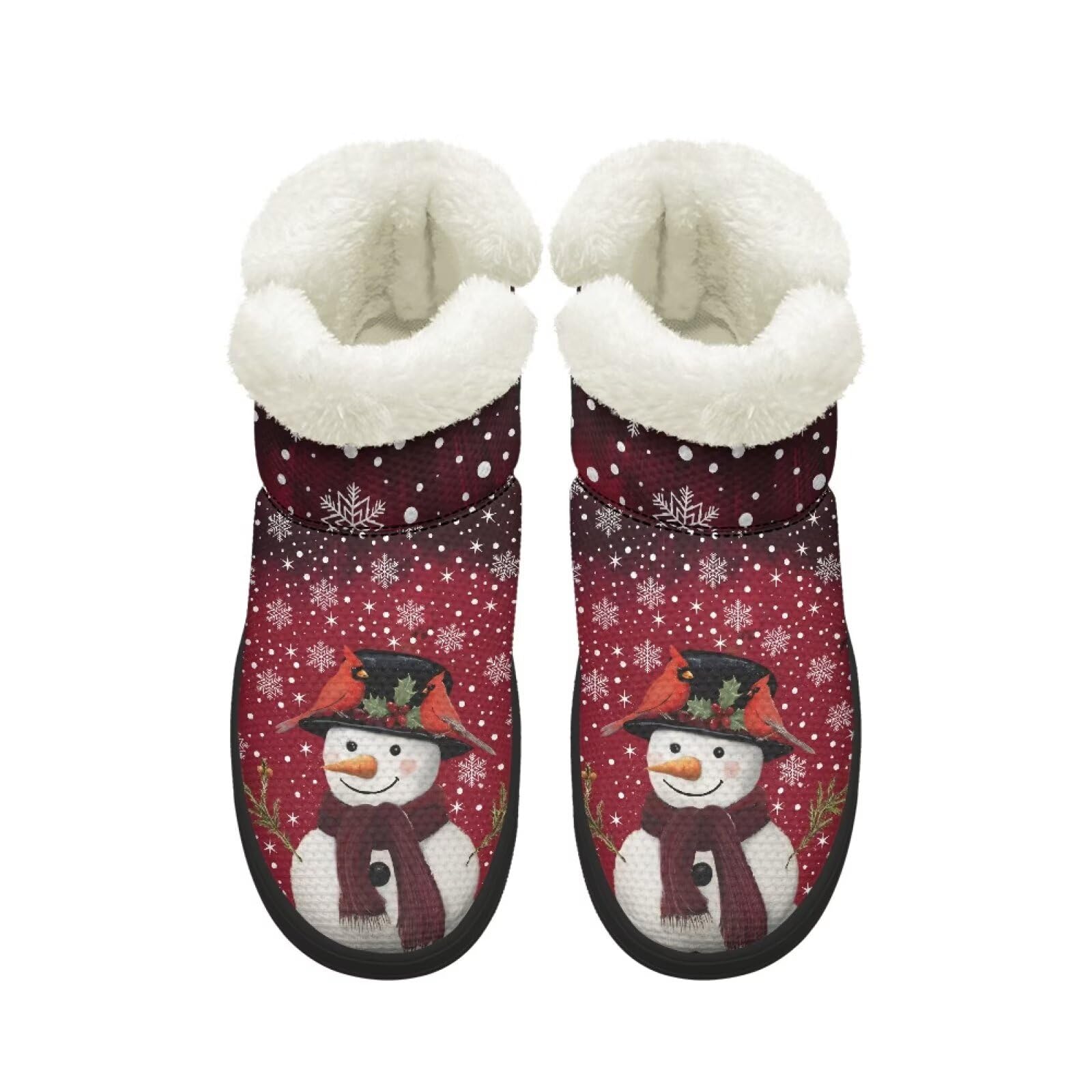 KEIAHUAN Snow Boots with Fur for Women Cozy Warm Insulated Winter Snow Booties Cozy Platform Mini Boots