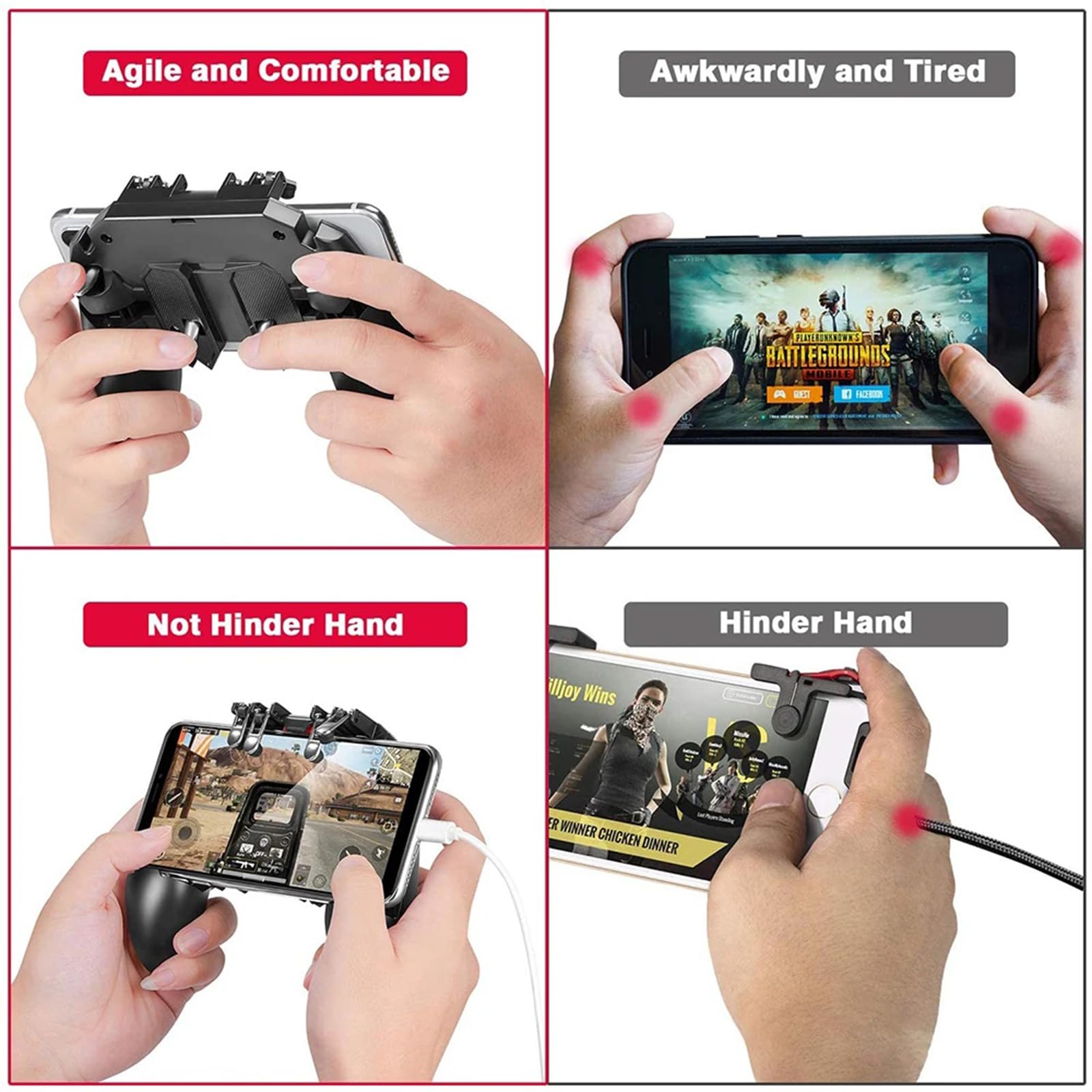 Esenlong Manette de jeu, confortable et extensible pour téléphone portable