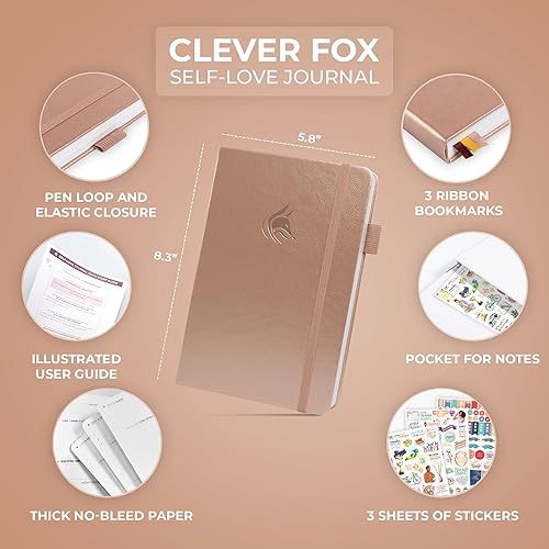 Miniatura 6 de Clever Fox Diario de amor propio diario guiado de autodescubrimiento para autocuidado, reflexión y autoayuda - Diario de salud mental para practicar