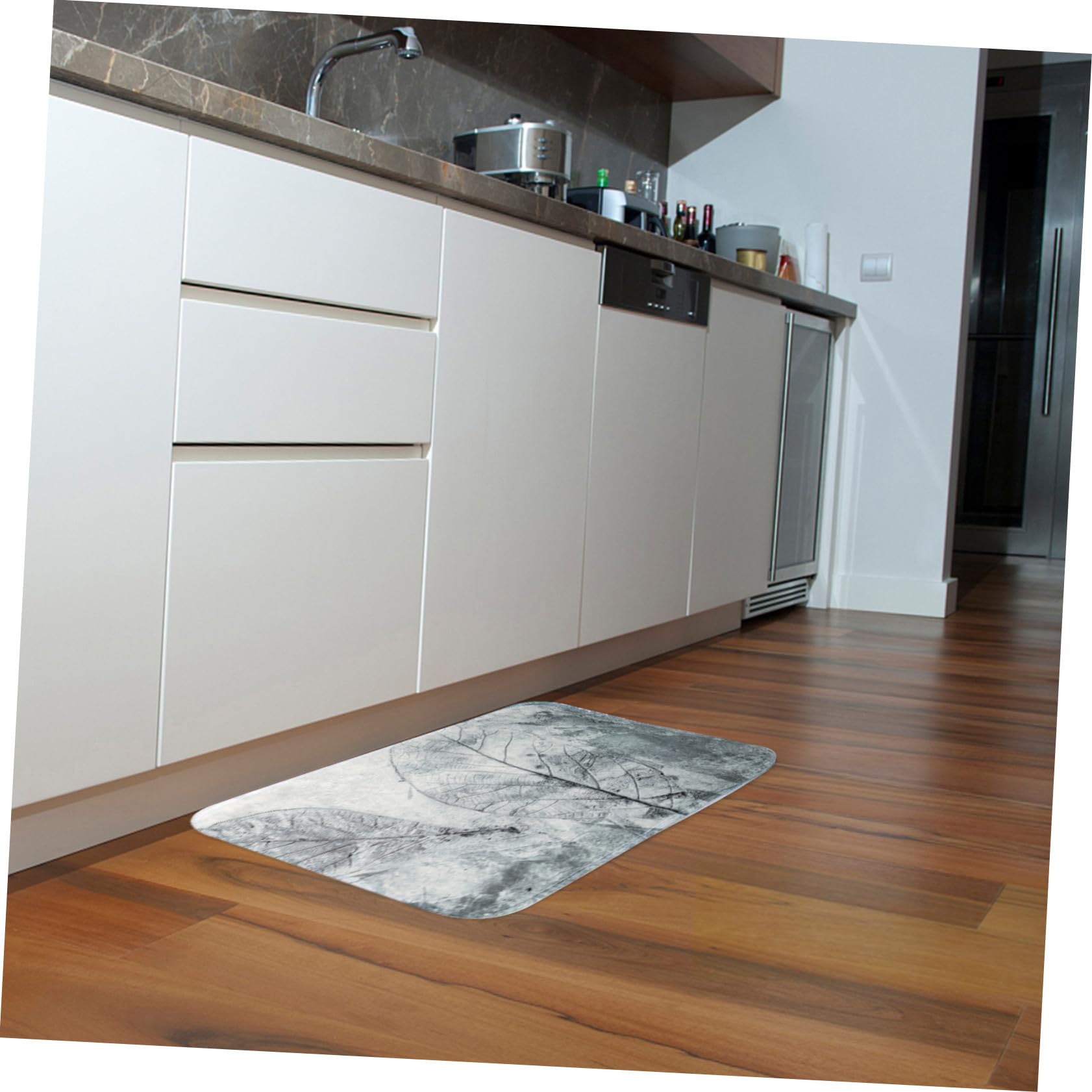 Toyvian Set 3 Pezzi Tappeti da Bagno Retrò in Poliestere Decorazione Foglie, Antiscivolo, Facile da Installare per Arredamento Bagno Casa