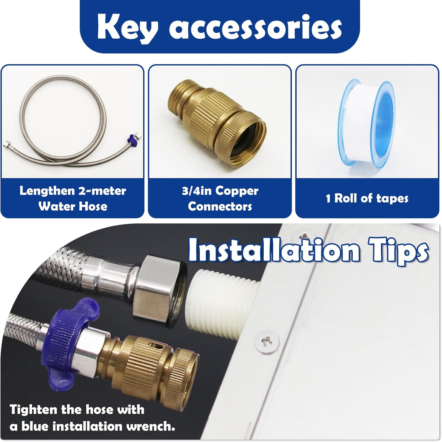 Automatic Water Dispenser for Dogs 2 Gal Stainless Steel Auto Pet Waterer Bowl for Small Animal, Dog, Chicken,Horse, Calf, Goat, with Drainage System, Float Valve, Hose and 3/4'' GHT Quick Connector