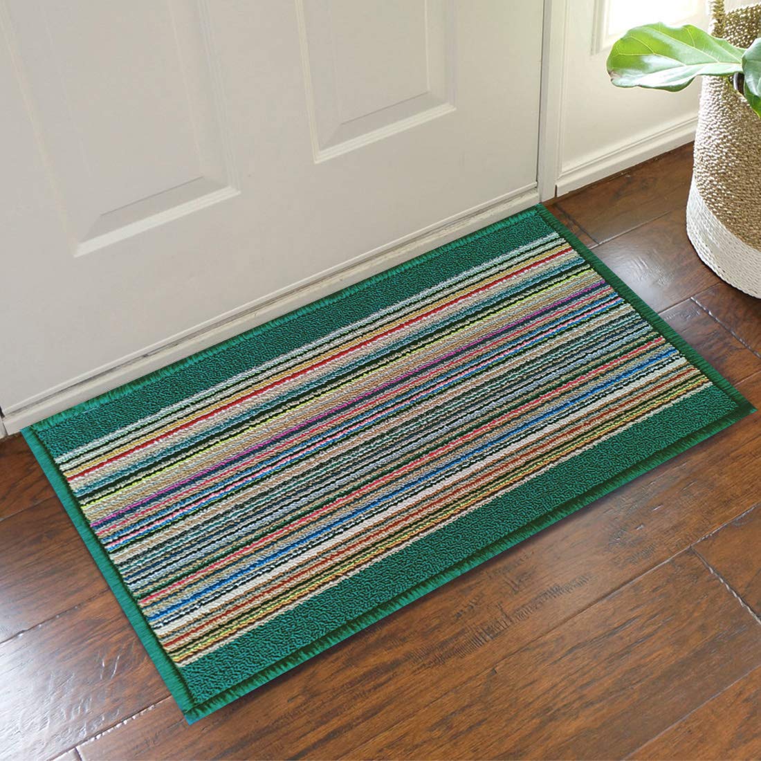 Status Unique Design Floor Door Mats in Home Decor Soft Kitchen Living Area Bathroom Office Entrance Non-Slip Washable Dirt Trapper (38x 58 cm) (Green)