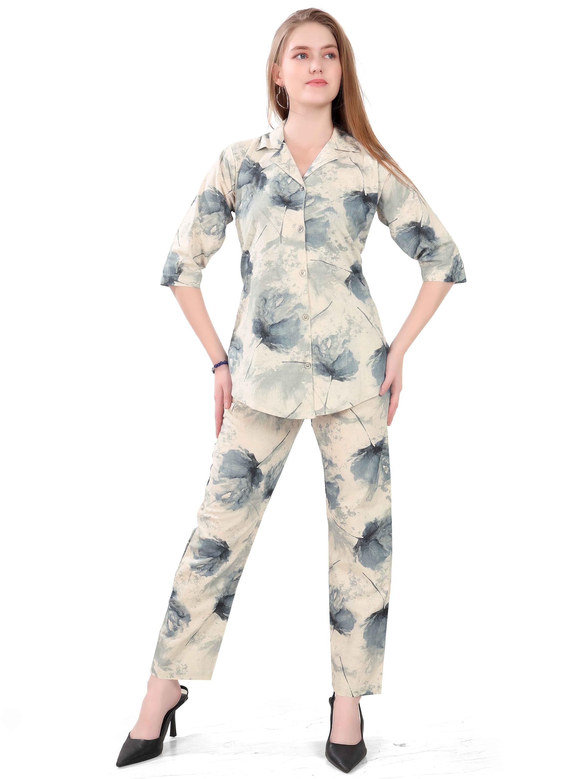 slumberbe Stylish Co-ord Set for Women – Trendy Travel Outfit | Shirt and Pant for Holiday Look & Puja | Hangouts | Picnic | Vacation Wear | Ethnic | Full Sleeve Women Dress | Red-picture-35