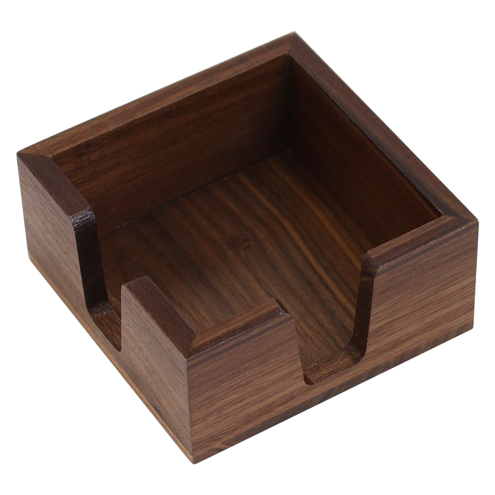 Wood Sticky Note Holder, Self Stick Note Pad Holder, Post It Note Dispenser Desk Organizer Walnut Wood Office Desk Accessories for School Office Desk