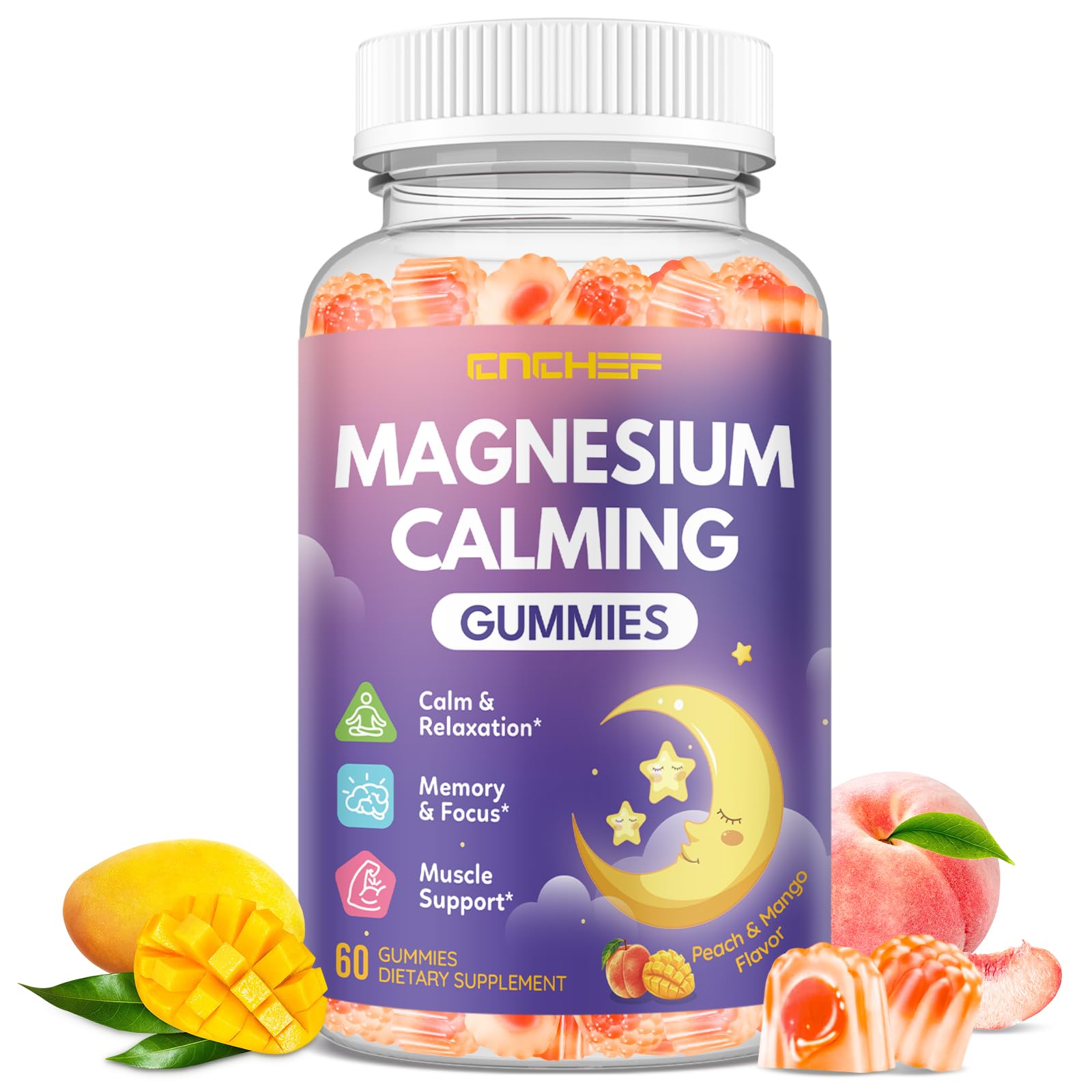 Magnesium Calming Gummies for Kids 4+ & Adults, Sugar Free Magnesium Supplement with L-Theanine, Chamomile, Vitamins B6, D3, K2, Zinc for Sleep, Relaxation, Focus & Muscle Support, Strawberry Flavor — Amazon image 10