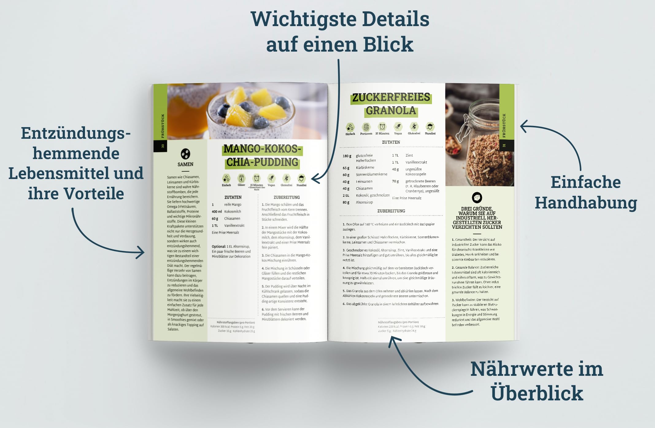 Entzündungshemmende Ernährung - Das Kochbuch für Einsteiger: Gesünder leben und Schmerzen lindern mit antientzündlichen Rezepten