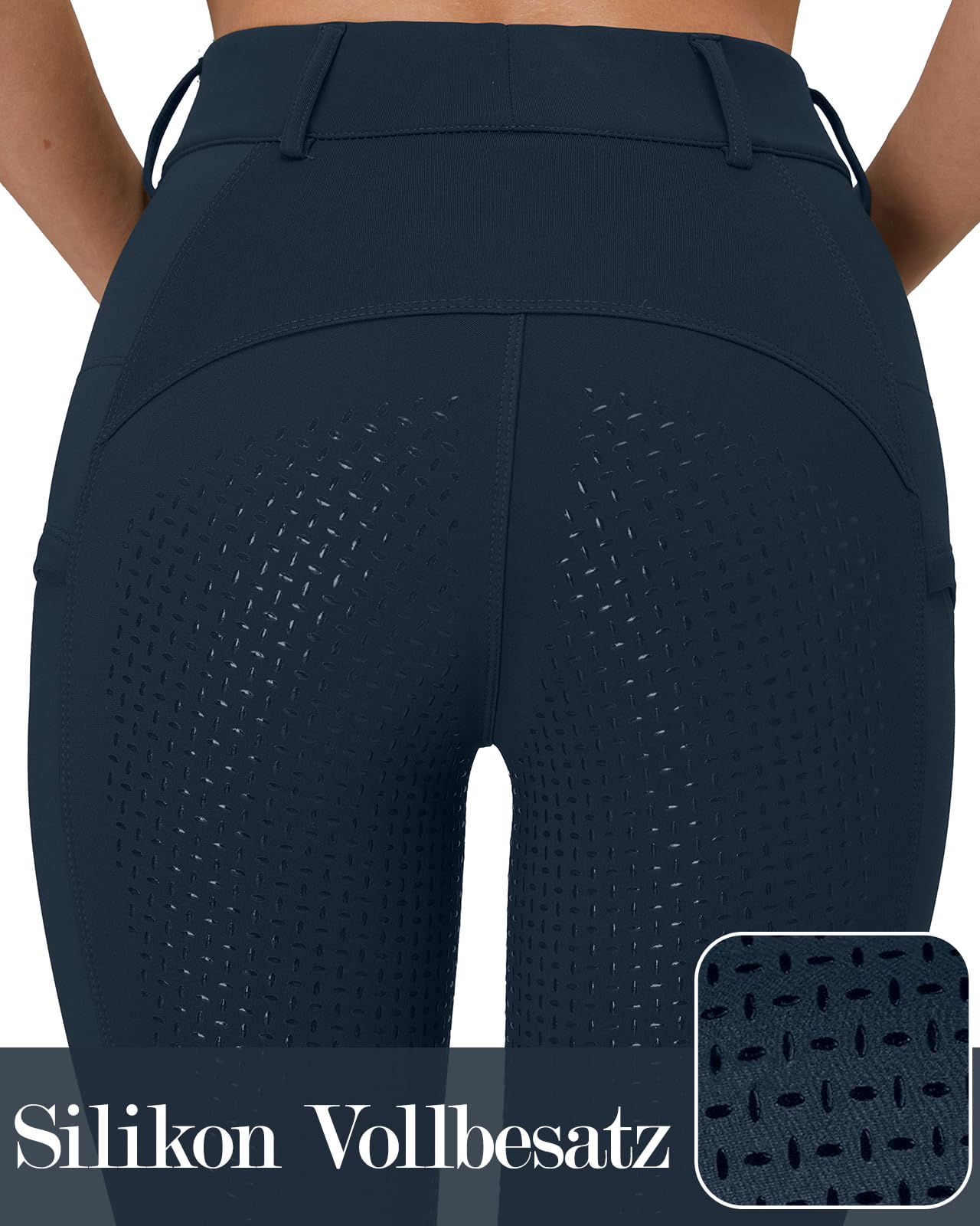 Leggings de equitación de invierno para mujer, con ribete completo, térmicos, forrados, impermeables, con trabillas para el cinturón para teléfono móvil